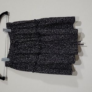 NWOT. mini skirt size small. Black and white polka dot